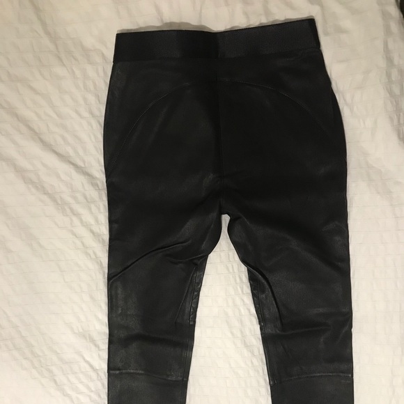 Reiss real leather pants with gold exposed zippers - Picture 3 of 10